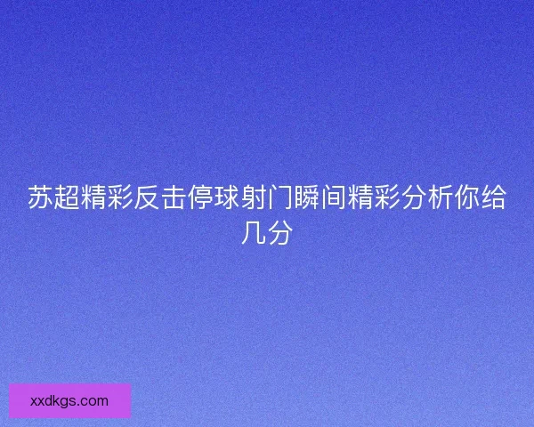 苏超精彩反击停球射门瞬间精彩分析你给几分