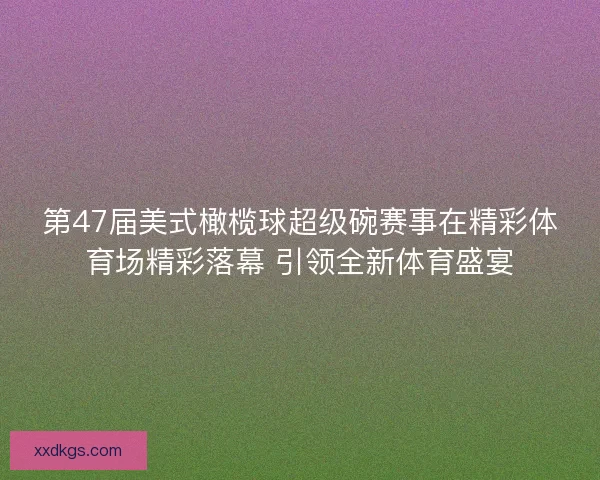 第47届美式橄榄球超级碗赛事在精彩体育场精彩落幕 引领全新体育盛宴