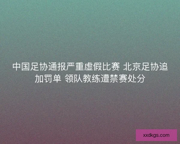 中国足协通报严重虚假比赛 北京足协追加罚单 领队教练遭禁赛处分