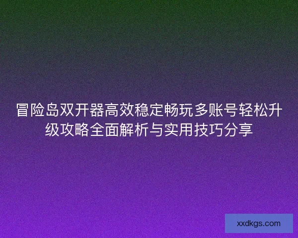 冒险岛双开器高效稳定畅玩多账号轻松升级攻略全面解析与实用技巧分享